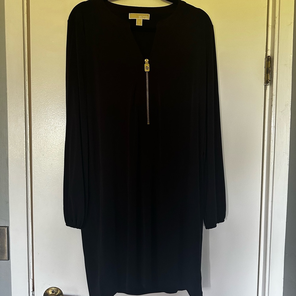 Michael Kors Black Long Sleeve Bishop Dress